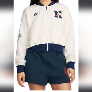 Nike White and Blue crop Jacket size L sku FQ6213 133